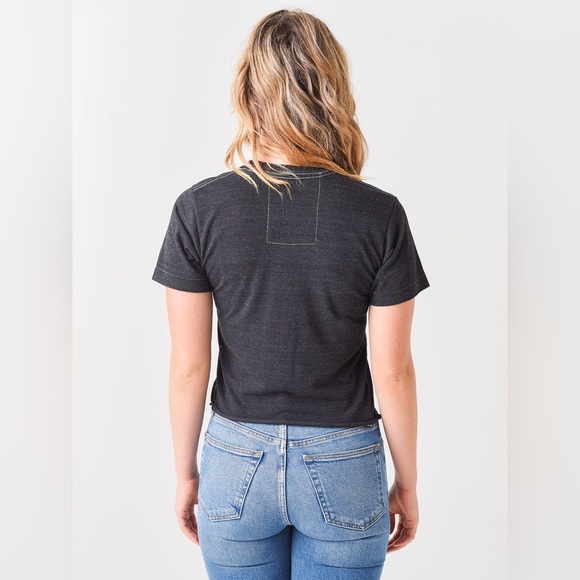 AVIATOR NATION Women's Smiley Stitch Boyfriend Tee | Color: Charcoal | EUC!!😃🌈 - Picture 4 of 16